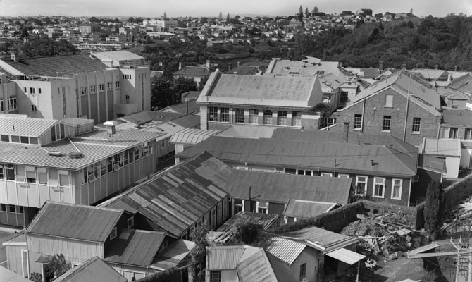  - a view overlooking the barracks wall.