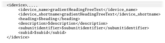 xml template, to define the data storage, just like a table in database.